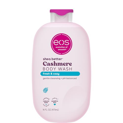 eos Shea Better Cashmere Body Wash, Fresh & Cozy, Moisturizing, pH Balanced Body Wash, Creamy Gel Formula, Paraben & Phthalate Free, Sensitive Skin, 16 fl oz | Amazon (US)