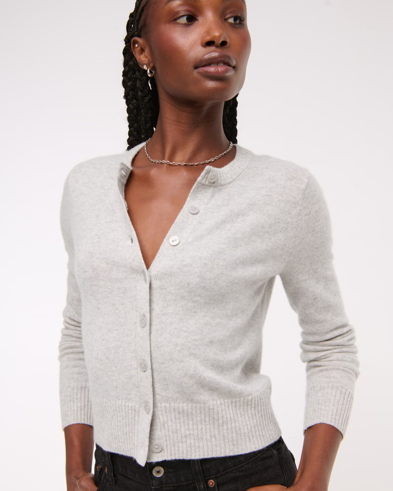 Cable-Knit Collared Cardigan | Abercrombie & Fitch (US)