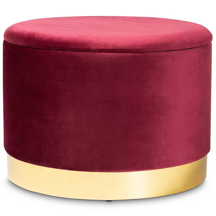 Marisa Velvet Upholstered Storage Ottoman - Baxton Studio | Target