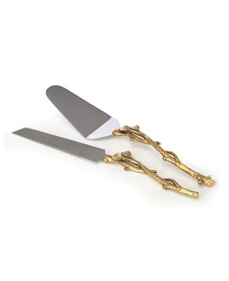 Cake Server and Knife Set with Leaf Design | Macy's