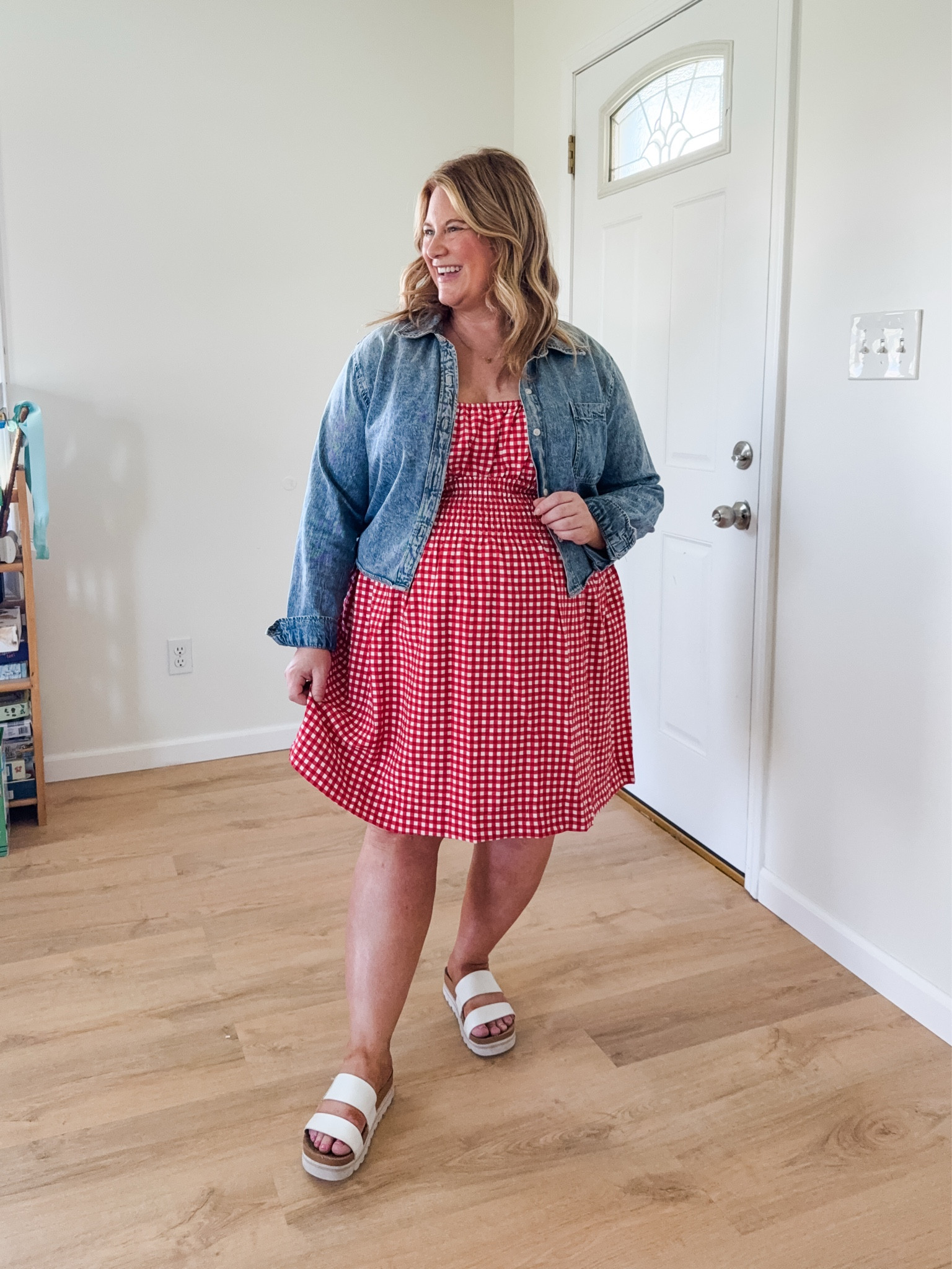 Wearing an XL in my red gingham dress.  My cropped denim shirt is older so I linked similar 

4th of July / red white & blue outfit

#LTKMidsize #LTKBump #LTKSeasonal