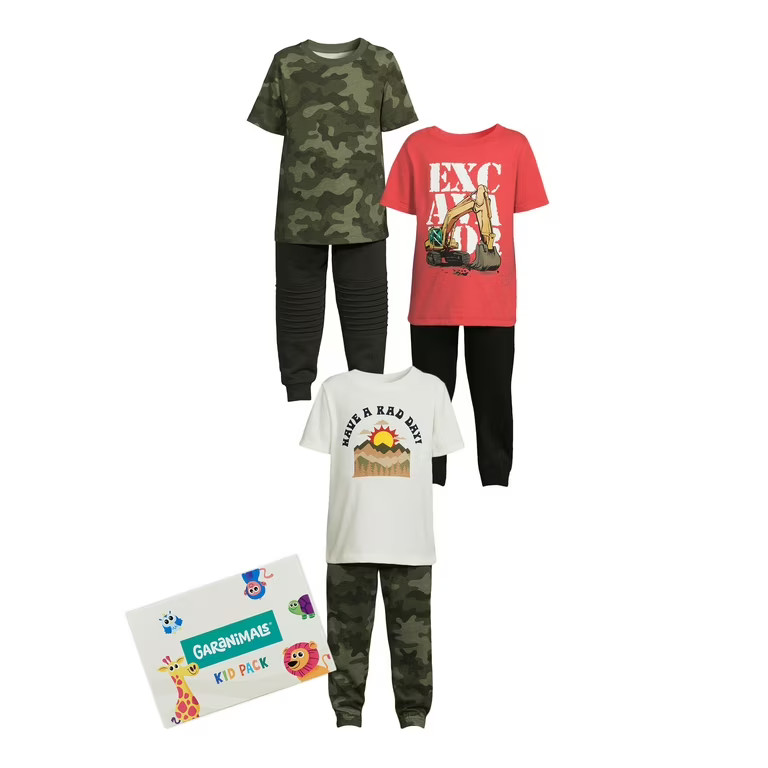 Garanimals Toddler Boy Mix and Match Outfit Set, 6-Piece, Sizes 12M-5T | Walmart (US)