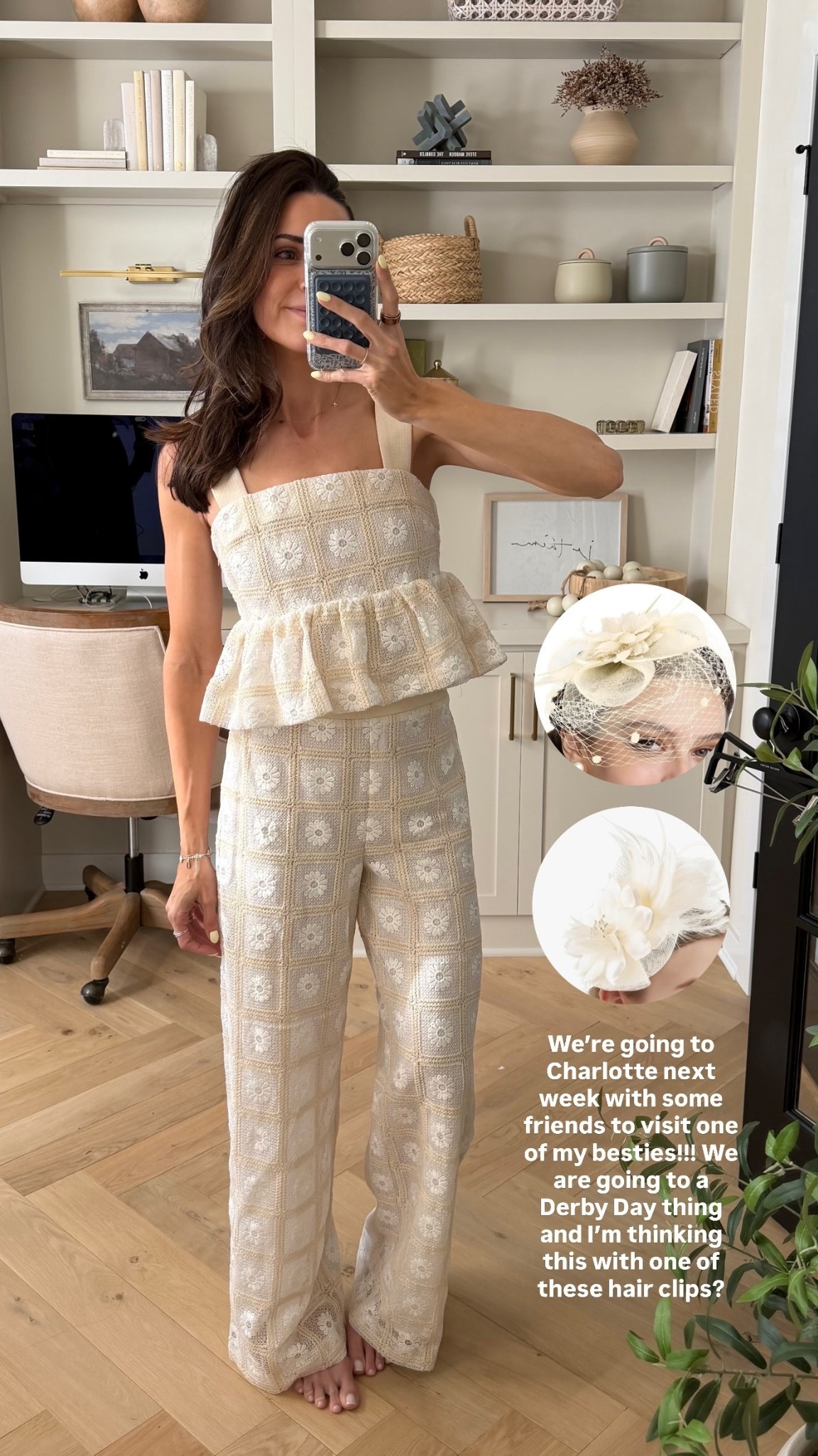 Wearing my true size small in both pieces! 

Derby day outfit / Kentucky derby outfits / 2 piece set spring / pant set / fascinator 

#LTKootd #LTKTall #LTKSeasonal