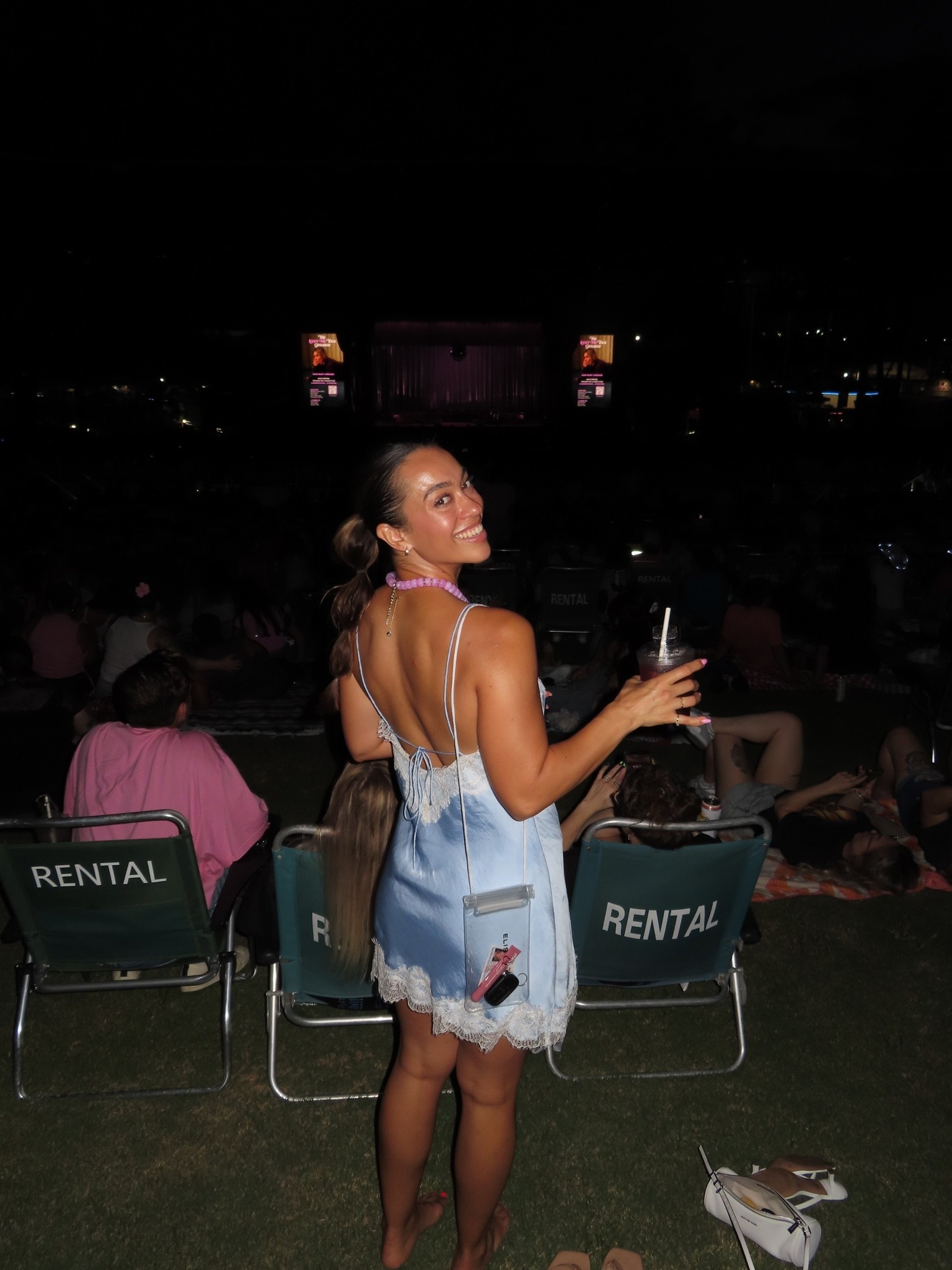 What I wore to the Hilary diff concert!!! Obsessed with this baby blue satin mini dress for a cute summer outfit 

@abercrombie

#LTKSaleAlert