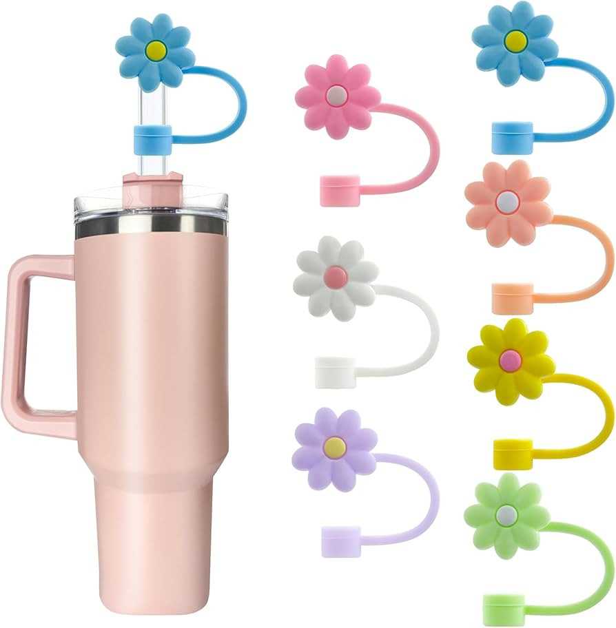 7Pcs 0.4in/10mm Diameter Silicone Straw Covers Cap Compatible with Stanley 20 30&40 Oz Cup, Straw... | Amazon (US)