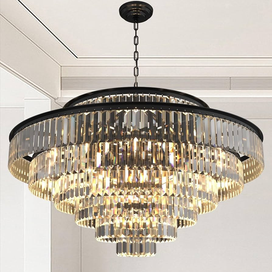 Crystal Chandelier 7-Tier Luxury Pendant Lights Fixture Hanging Adjustable for Dining Room Living... | Amazon (US)