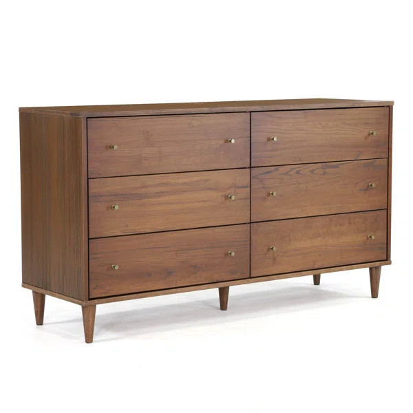 6 Drawer 61.5'' W Solid Wood Double Dresser | Wayfair Professional