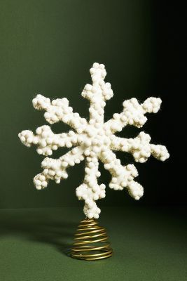 Holly Pommed Snowflake Tree Topper | Anthropologie (US)