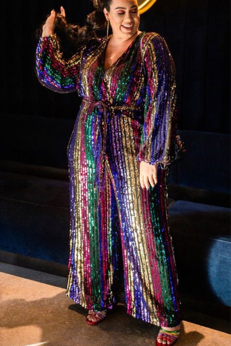 This plus size sequin jumpsuit is a must have!

Plus size bachelorette party outfit, plus size disco party outfit, sequin jumpsuit plus size, plus size pride outfit, plus size rainbow outfit, plus size gold jumpsuit, plus size party jumpsuit 

#LTKcurves #LTKFind