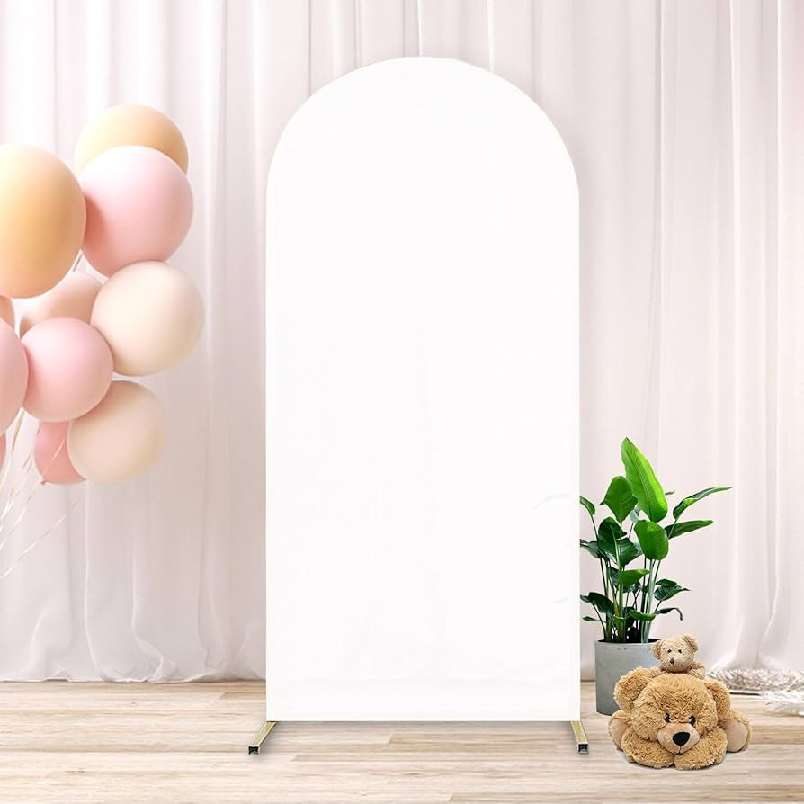 6.6FT Arch Backdrop Cover White Arch Backdrop Stand Covers Fabric Spandex Fit Round Top Backdrop ... | Amazon (US)