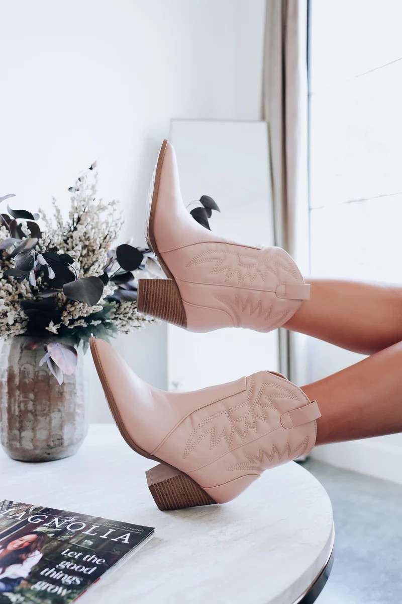 Wyatt Western Booties - Nude | Whiskey Darling Boutique