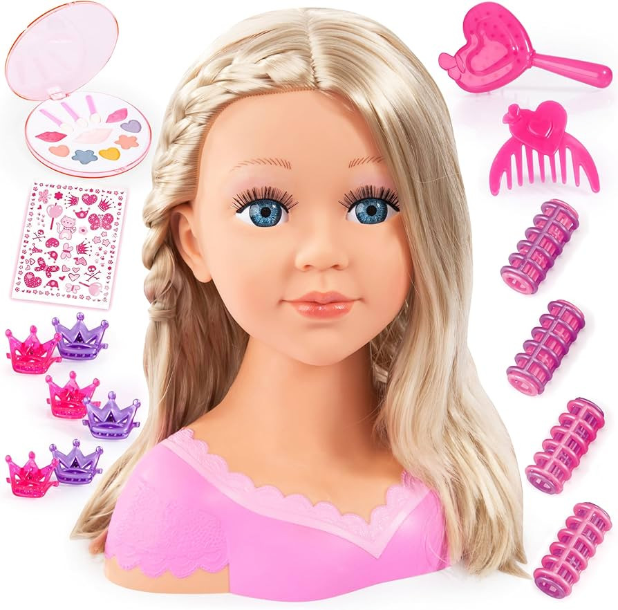 Bayer: Charlene Styling Head 27cm with Blonde Hair, Makeup and Accessories for Creative Play | Amazon (US)