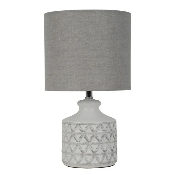 Better Homes & Gardens Diamond Weave Table Lamp, Distressed White with LED Bulb - Walmart.com | Walmart (US)