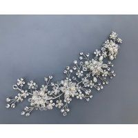 Crystal & Pearl Bridal Hair Vine Headpiece/Wedding Crown Headband Flower Hairpiece Piece | Etsy (US)
