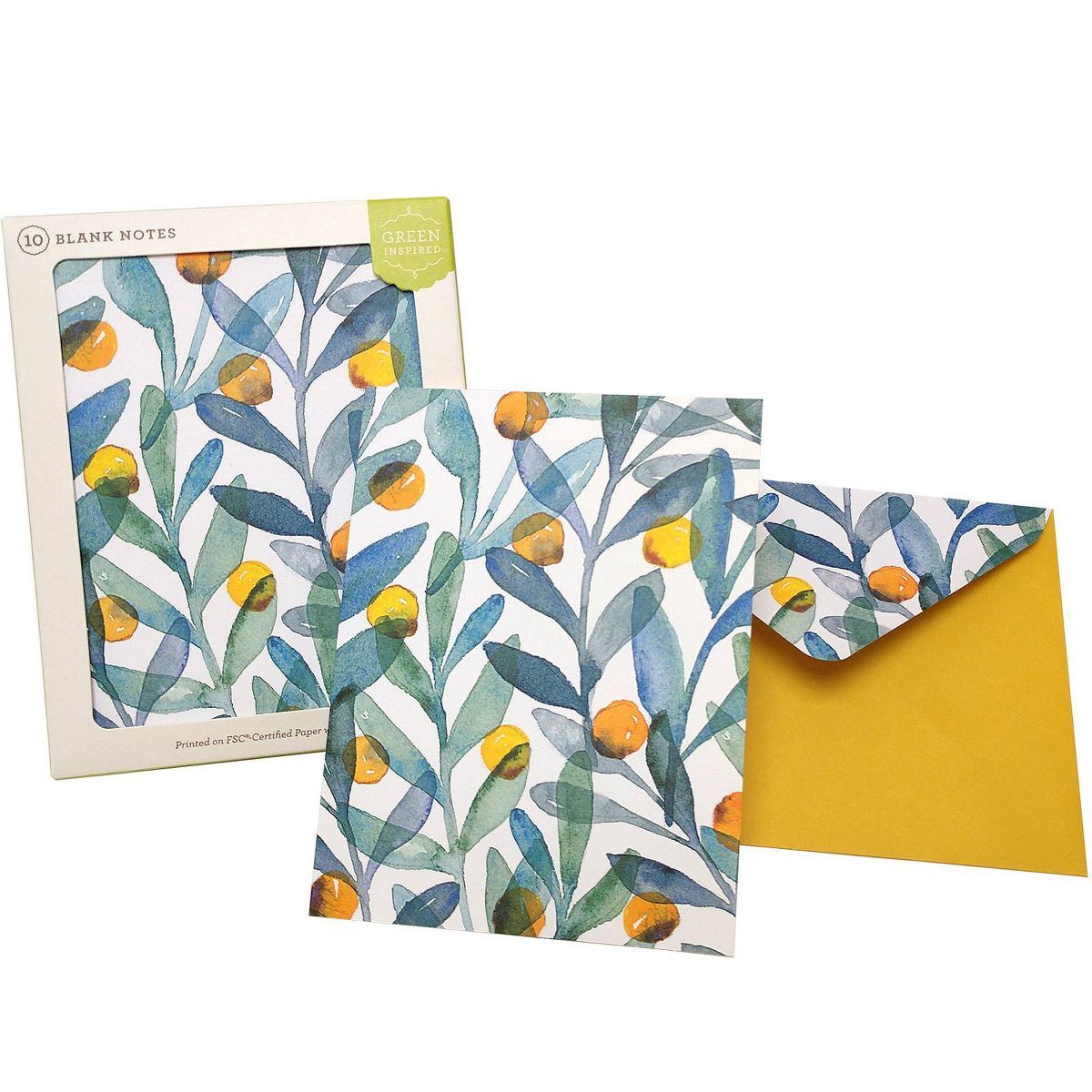 Green Inspired 10ct Citrus Sprigs Blank Cards | Target