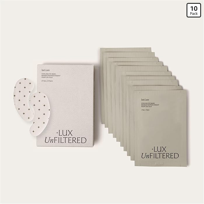+ Lux Unfiltered Iced Latte Cooling Under Eye Patches - Anti-Slip Caffeine Infused Korean Eye Mas... | Amazon (US)