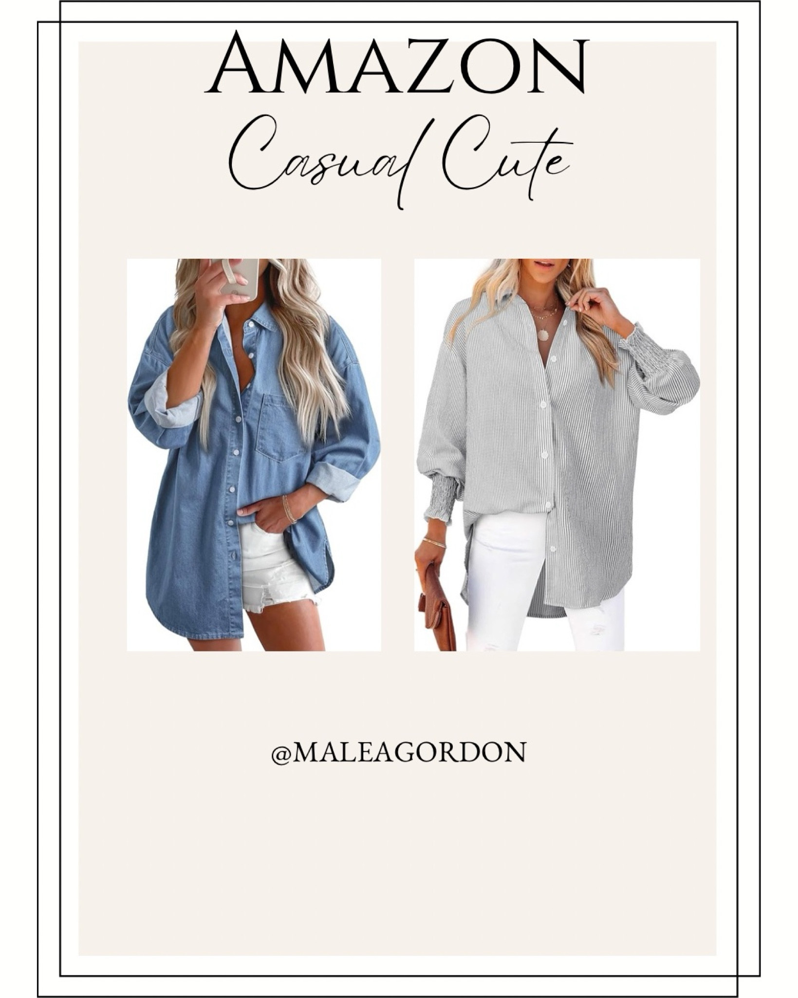 Casual cute Amazon outfit! I love the oversize when I’m running errands or gardening

Women Denim Shirts Button Down Blouse Long Sleeve V Neck Casual Tops