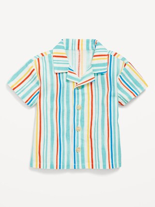 Printed Short-Sleeve Linen-Blend Shirt for Baby | Old Navy (US)