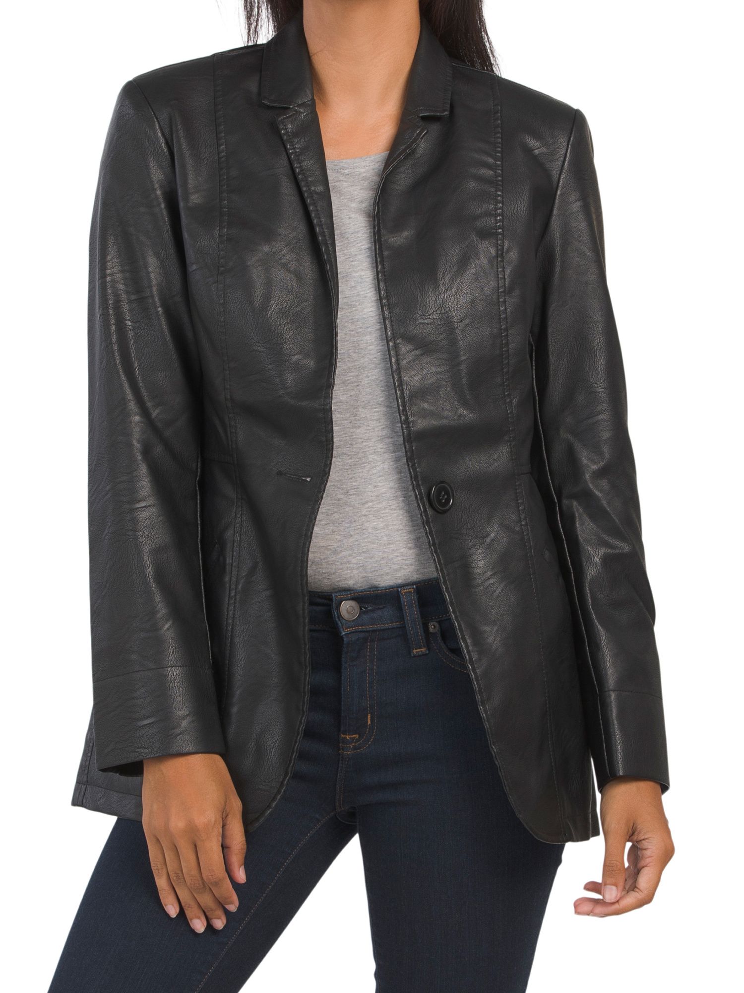 Faux Leather Blazer | TJ Maxx