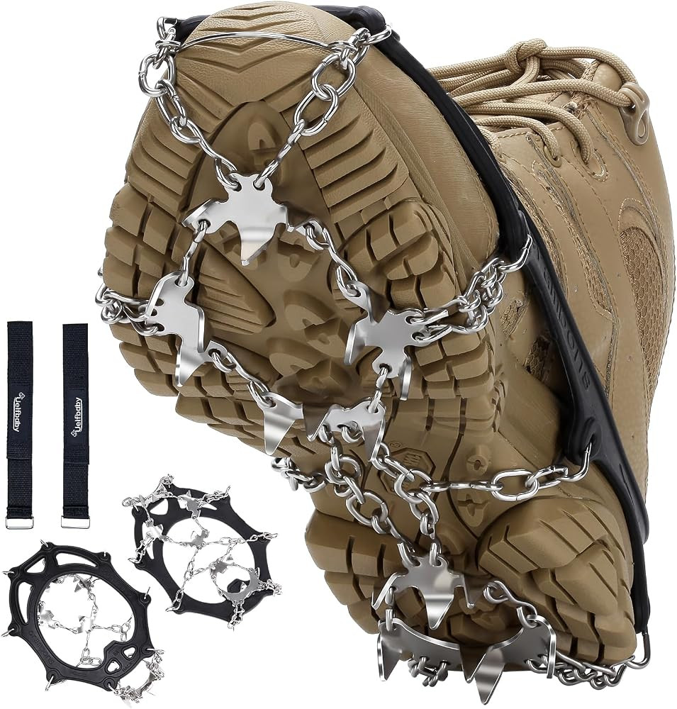 Crampons Upgraded 19 Spikes Ice Snow Grips Traction Cleats System Safe Protect for Walking, Joggi... | Amazon (US)