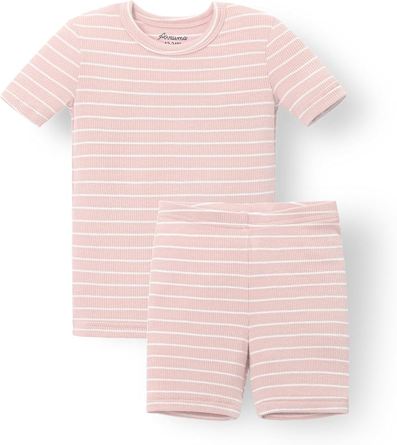 AVAUMA Stripe Pattern Baby Boys Girls Pajama Set Kids Toddler Snug fit Ribbed Sleepwear pjs for D... | Amazon (US)