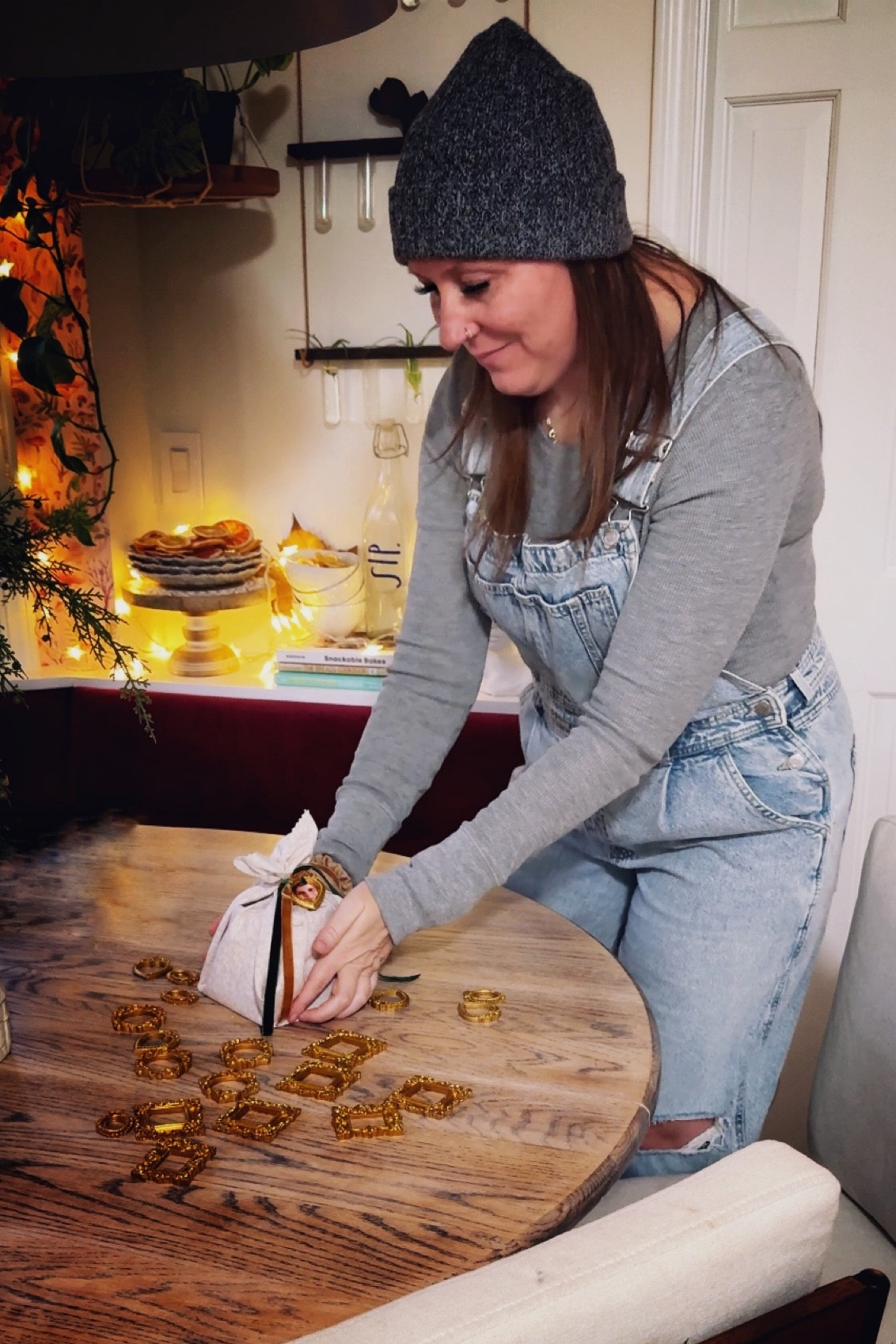 Gift wrap idea! Use fabric to wrap then create a tag using these frames, hot glue, ribbon and a portable printer! 

#LTKhome #LTKHoliday #LTKparties