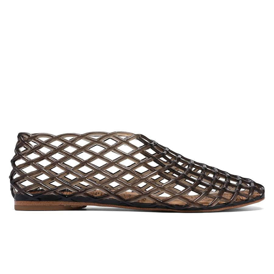 Red Jelly Mesh Ballet Flats for Women Adult Clear Hollow Jelly Sandals Beach Ballerina Jellies Sh... | Amazon (US)