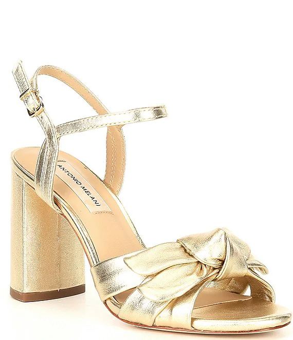 Gybson Metallic Leather Knotted Ankle Strap Dress Sandals | Dillard's