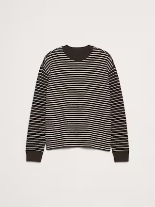 Mixed Stripe Relaxed Jersey T-Shirt | Banana Republic (US)