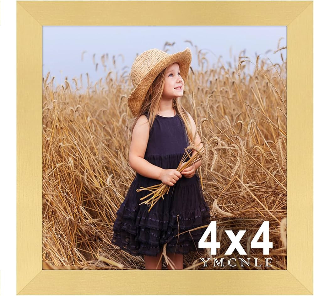 4x4 Picture Frame Square Photo Frame for Wall and Tabletop Display, Gold | Amazon (US)