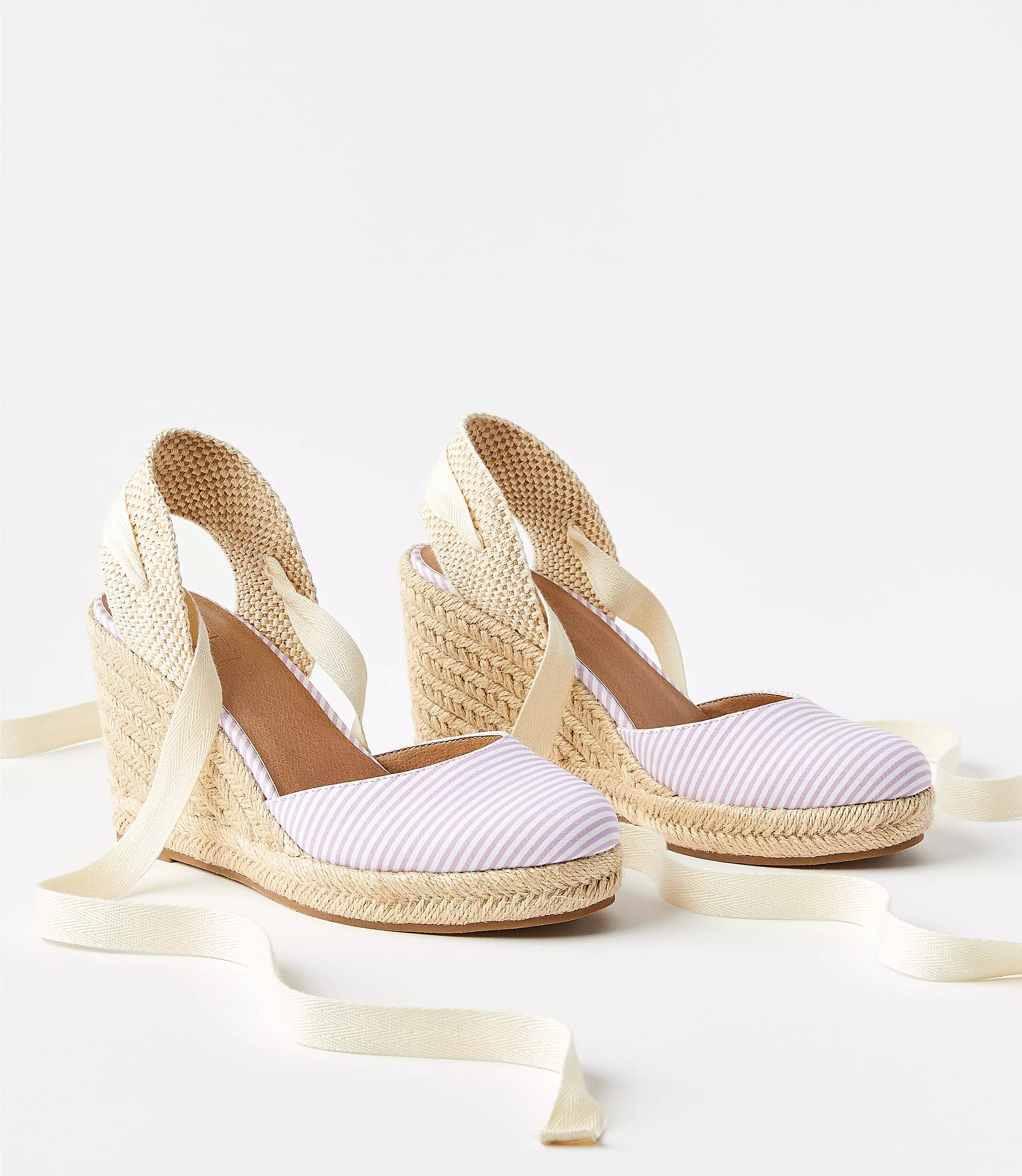 Seersucker Espadrille Wedges | LOFT