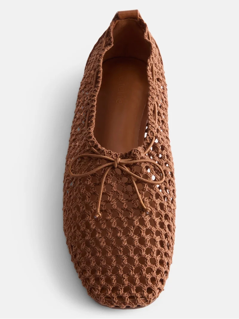 Scenario Women's Knit Bow Ballet Flats | Walmart (US)
