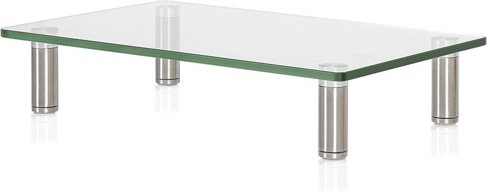 FITUEYES 1 Pack Monitor Stand –Adjustable Glass Computer Monitor Riser, Clear Desktop Stand for... | Amazon (US)
