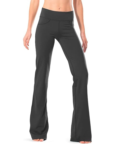 BALEAF Women's Flare Leggings, Trendy Crossover Yoga Pants, High Waist Casual Workout Bell Bottom... | Amazon (US)