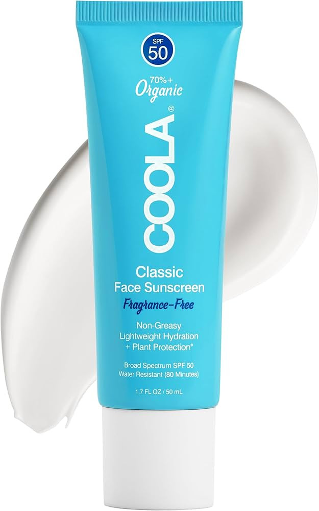 COOLA Organic Face Sunscreen SPF 50 Sunblock Lotion, Dermatologist Tested Skin Care for Daily Protection, Vegan and Gluten Free, Fragrance Free, 1.7 Fl Oz. | Amazon (US)