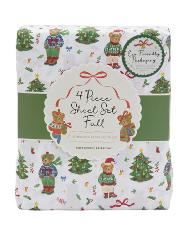 Classic Christmas Teddy Sheet Set | Polyester | Marshalls