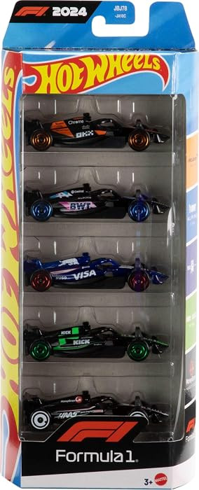 Hot Wheels Toy Cars Formula 1 5-Pack, Set of 5 1:64 Scale Die-Cast Vehicles Featuring F1 Racing T... | Amazon (US)