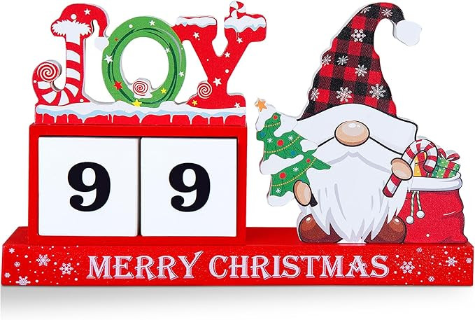 Christmas Countdown Blocks- 99 Day Christmas Advent Calendar with Movable Blocks, Wooden Countdow... | Amazon (US)