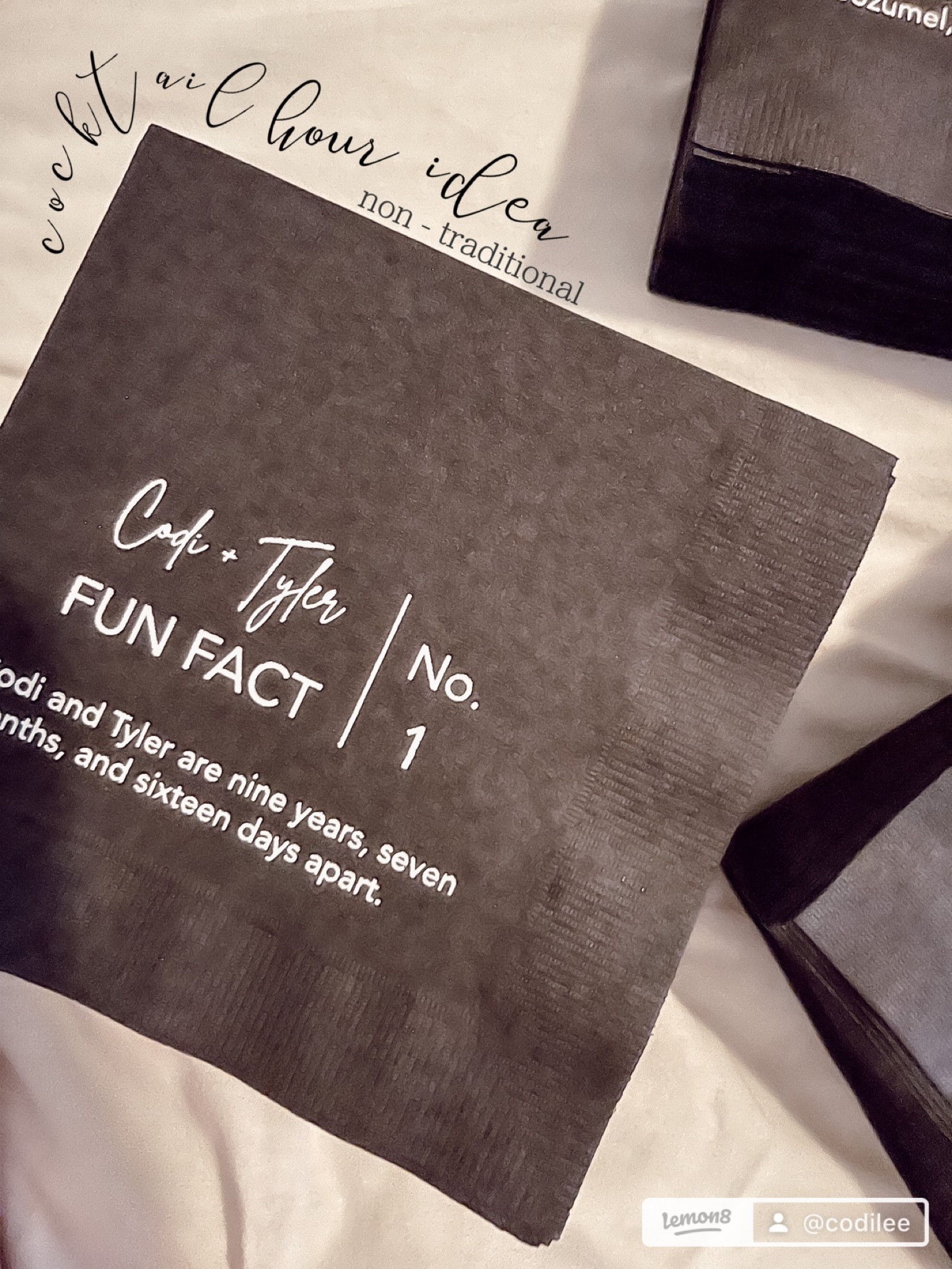 Your best wedding idea for 2023!! 

Wedding, non traditional, cocktail hour, napkins, black and white, cute wedding ideas

#LTKunder50 #LTKwedding #LTKFind