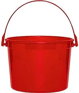 Apple Red Plastic Bucket with Handle 6.25" Dia x 4 1/2"H Red 1 Pc. | Amazon (US)