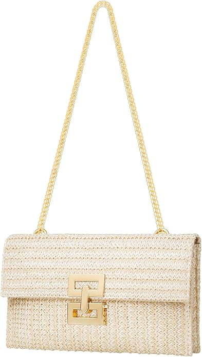 Straws Clutch Purses Raffia Beach Bag Woven Summer Purses Straw Crossbody Bag | Amazon (US)