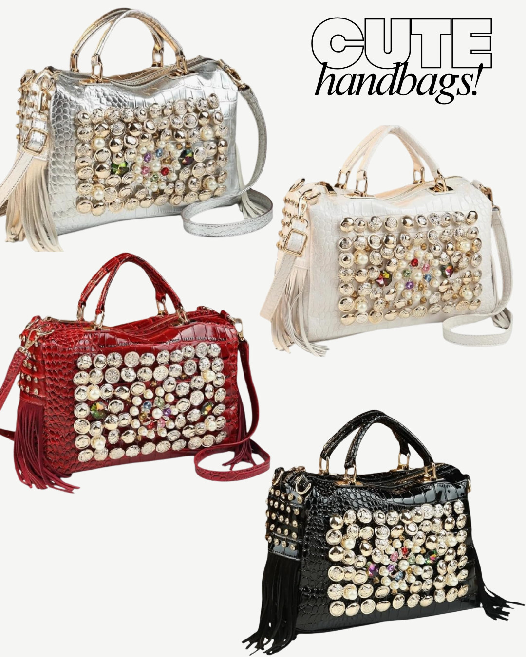 Love these handbags from Amazon, so cute and unique - classy and fun! The silver is in my cart.  

 #LTKGiftGuide #LTKHoliday #LTKootd