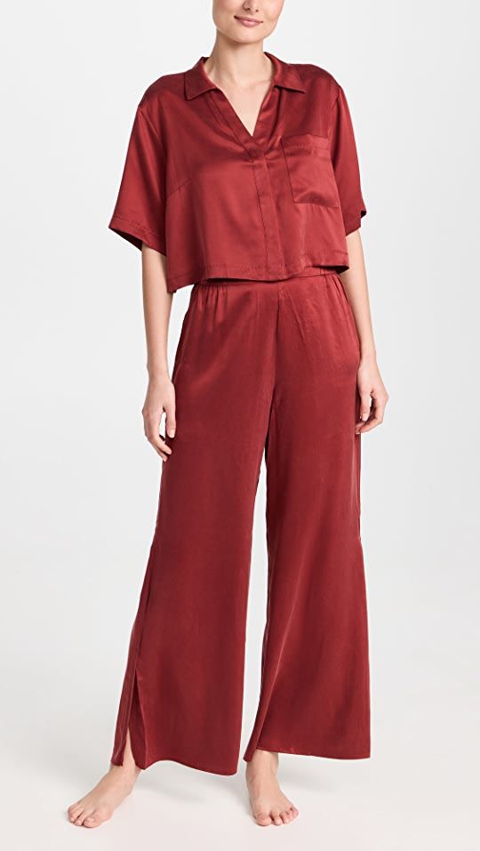 Washable Silk High Rise Pant PJ Set | Shopbop