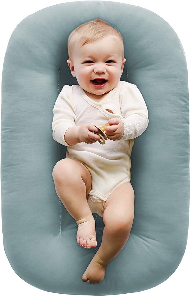 Boxigo Lounger 100% Organic Bare Baby and Infant Floor Seat Newborn Essentials Microfiber Fill, C... | Amazon (US)