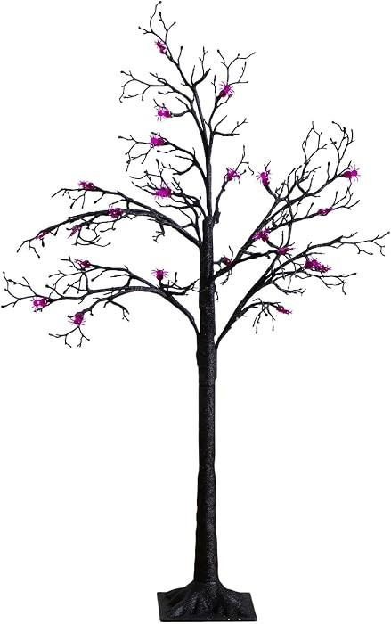 Nearly Natural 4ft Pre-Lit Halloween Spider Twig Tree with 48 Purple LED Lights | Amazon (US)