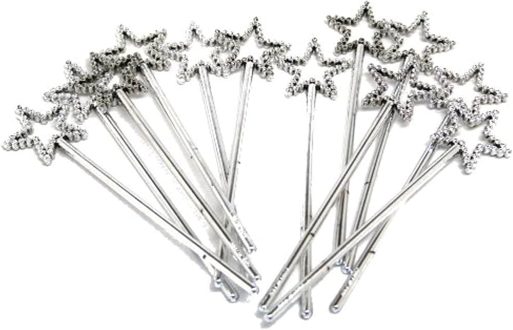 Rhode Island Novelty Mini Sequin Star Wands | Silver | Pack of 12 | Amazon (US)