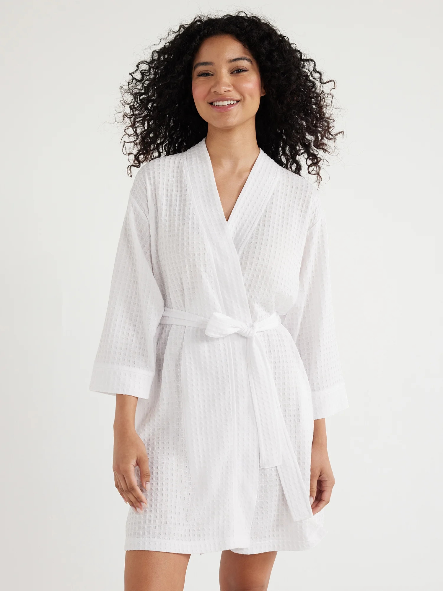 Joyspun Women’s Waffle Kimono Robe, Sizes S to 3X | Walmart (US)