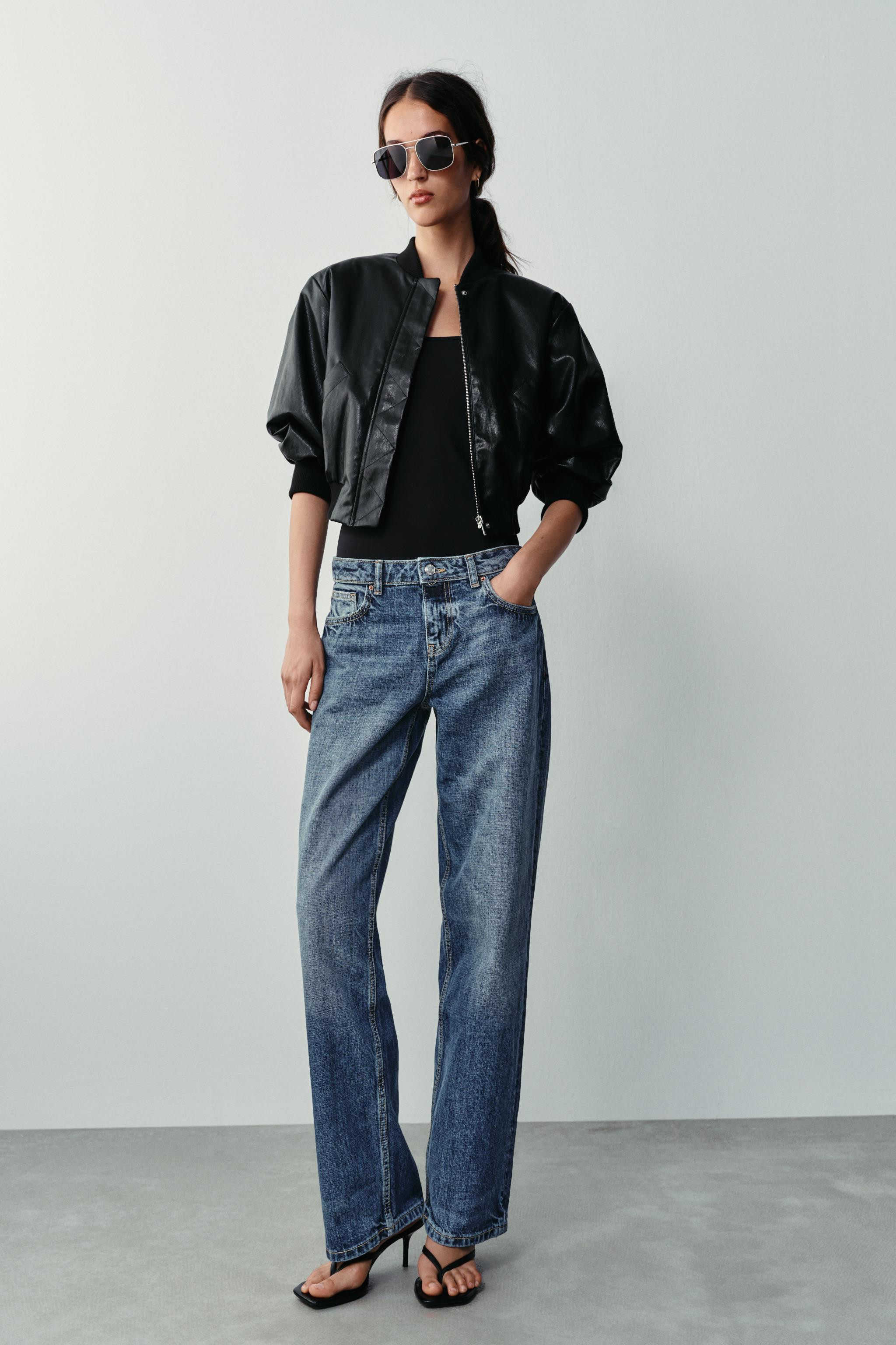 FAUX LEATHER SHOULDER PAD BOMBER JACKET | Zara US