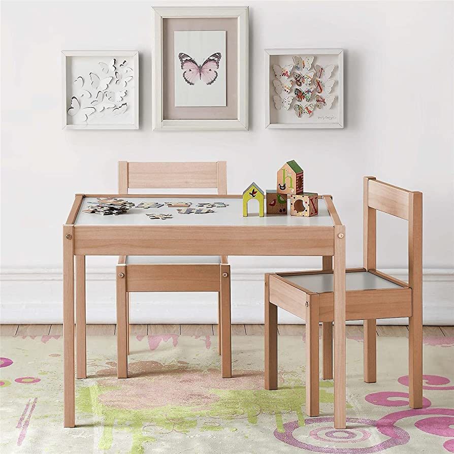 Baby Relax Hunter 3-Piece Kiddy Table & Chair, Natural/White Table Set | Amazon (US)