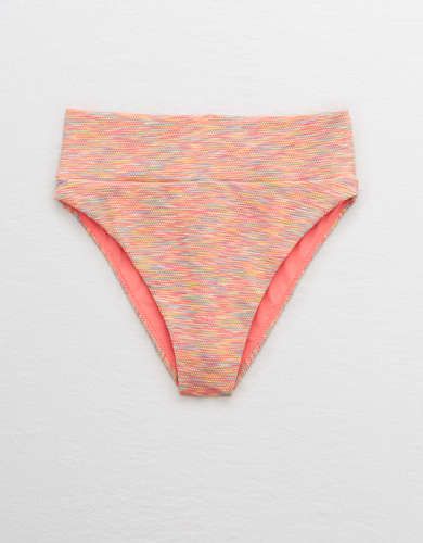 Aerie Space Dye High Cut Cheeky Bikini Bottom | American Eagle Outfitters (US & CA)